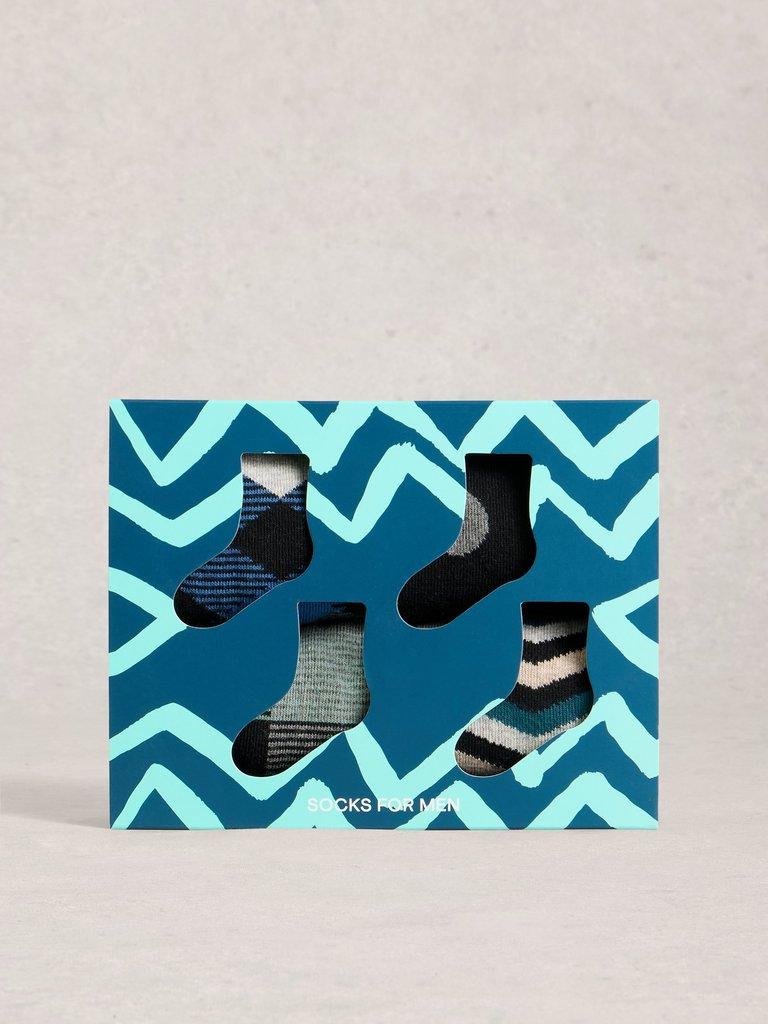 4 Pack Hotch Potch Ankle Socks in BLK MLT - LIFESTYLE
