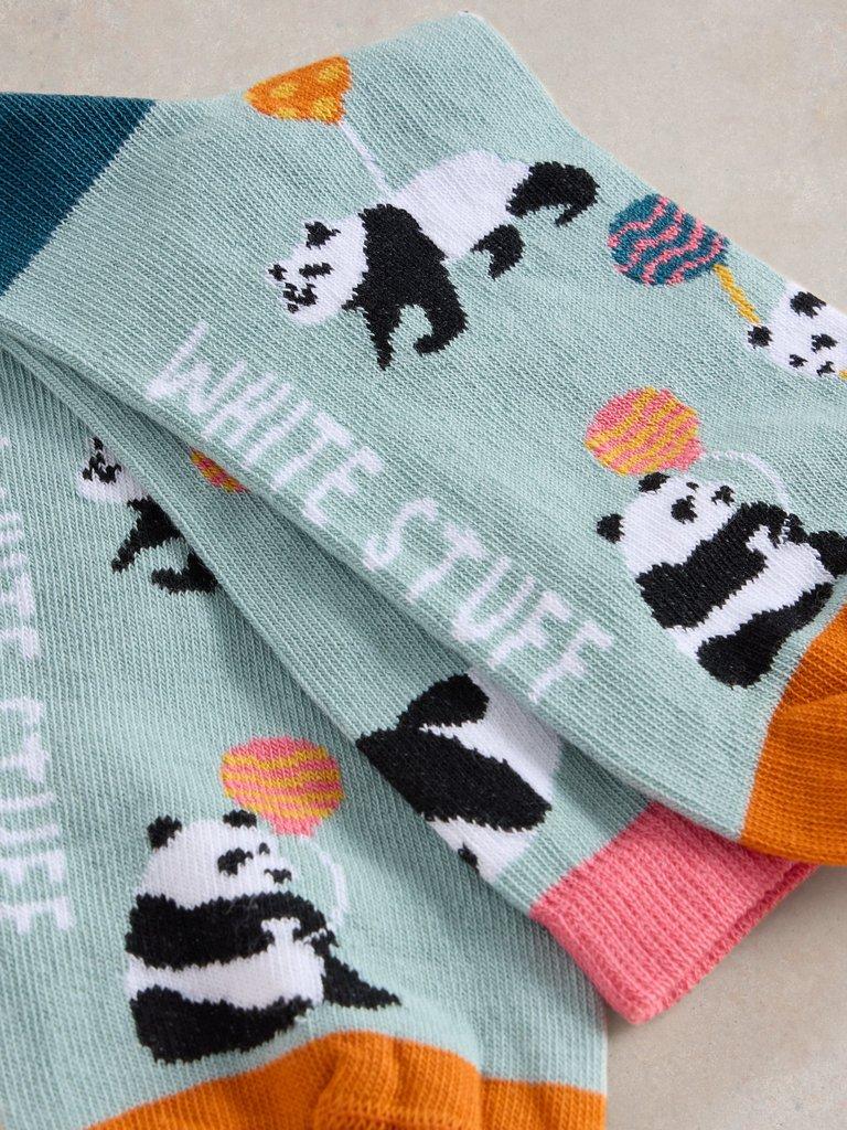 Panda Party Ankle Sock in BLUE MLT - FLAT DETAIL