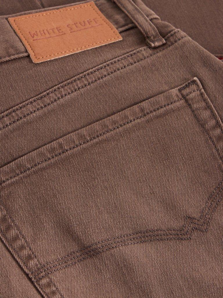 Eastwood Garment Dye Jean in DK BROWN - FLAT DETAIL