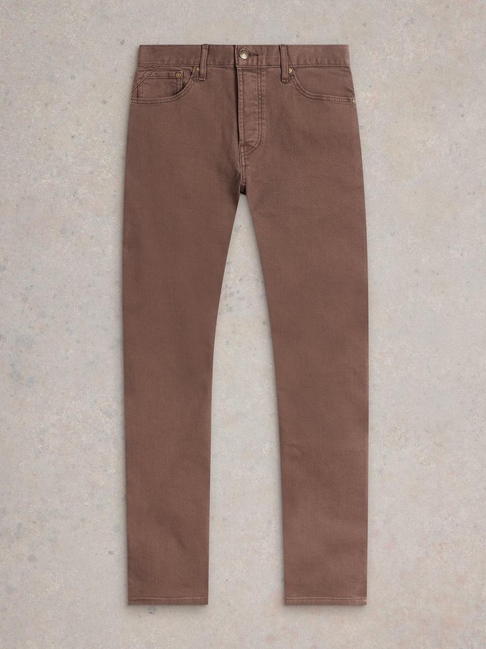 Eastwood Garment Dye Jean in DK BROWN - FLAT FRONT