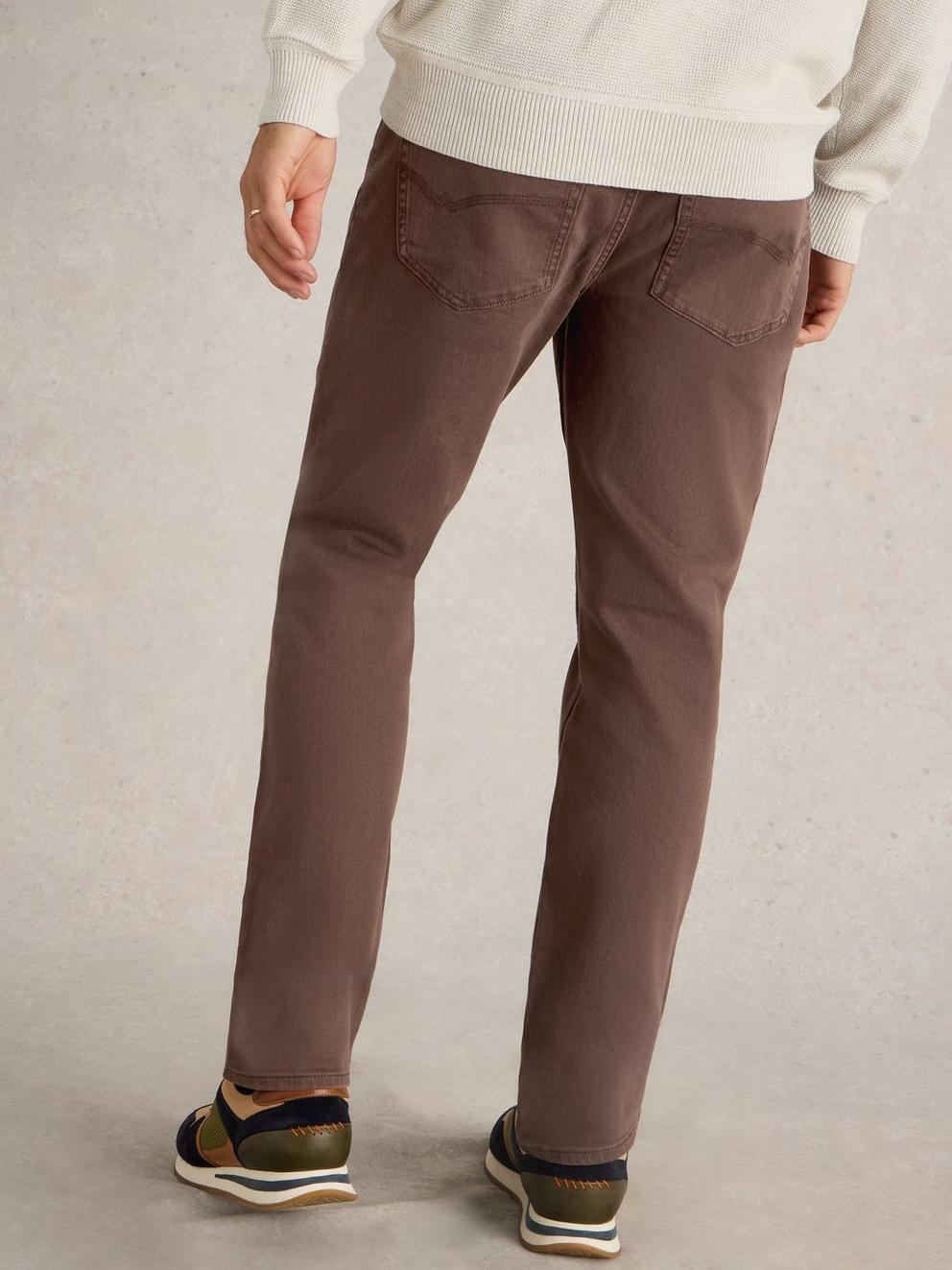 Eastwood Garment Dye Jean in DK BROWN - MODEL BACK