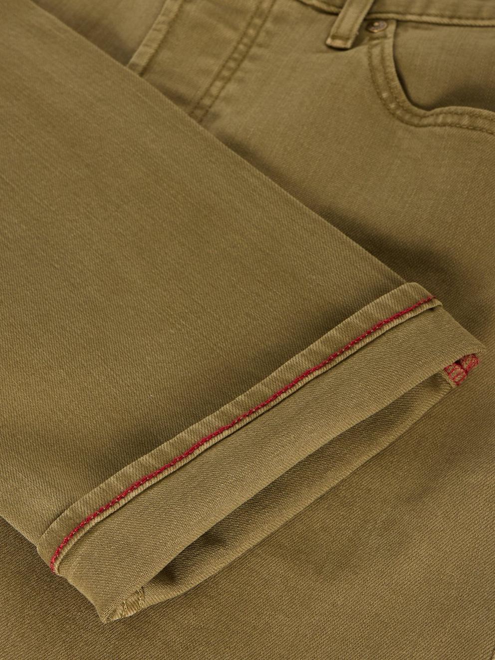 Eastwood Garment Dye Jean in KHAKI GRN - FLAT DETAIL