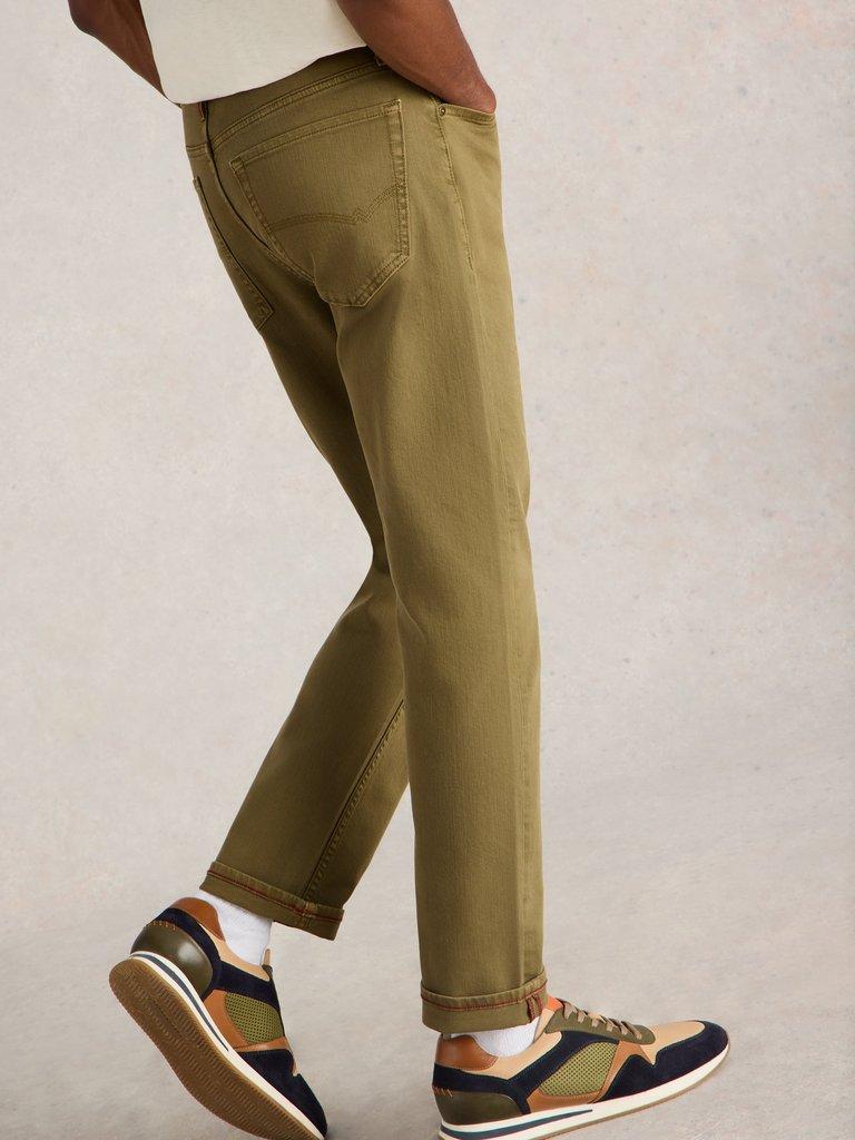 Eastwood Garment Dye Jean in KHAKI GRN - MODEL BACK