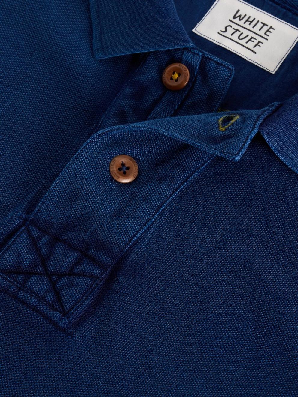 LS Utility Polo in DEEP BLUE - FLAT DETAIL