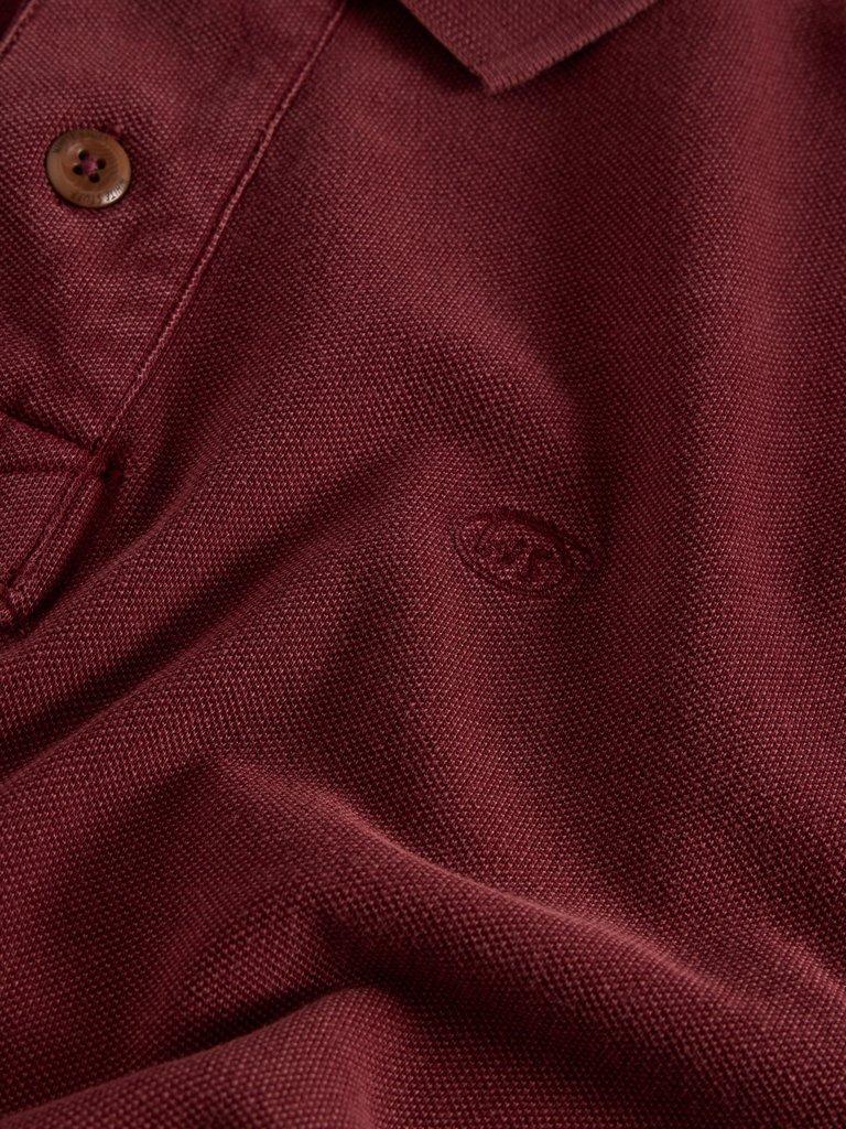 LS Utility Polo in DK PLUM - FLAT DETAIL