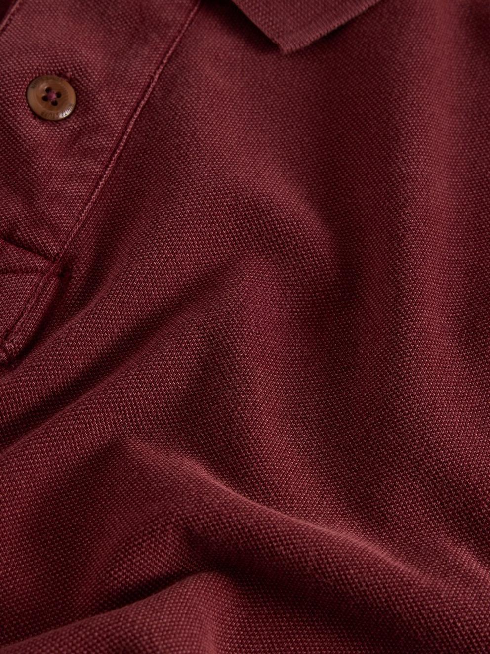 LS Utility Polo in DK PLUM - FLAT DETAIL