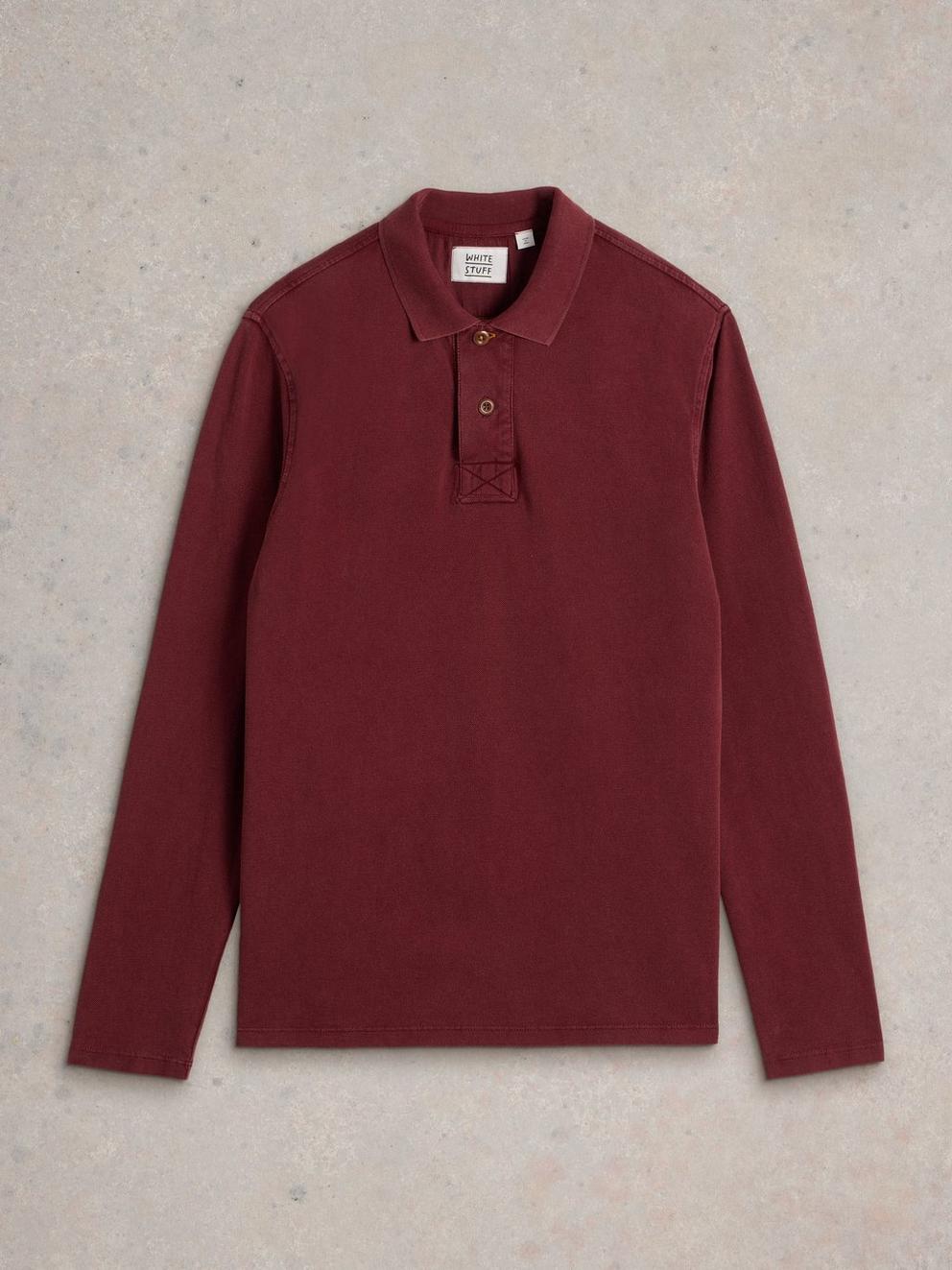 LS Utility Polo in DK PLUM - FLAT FRONT