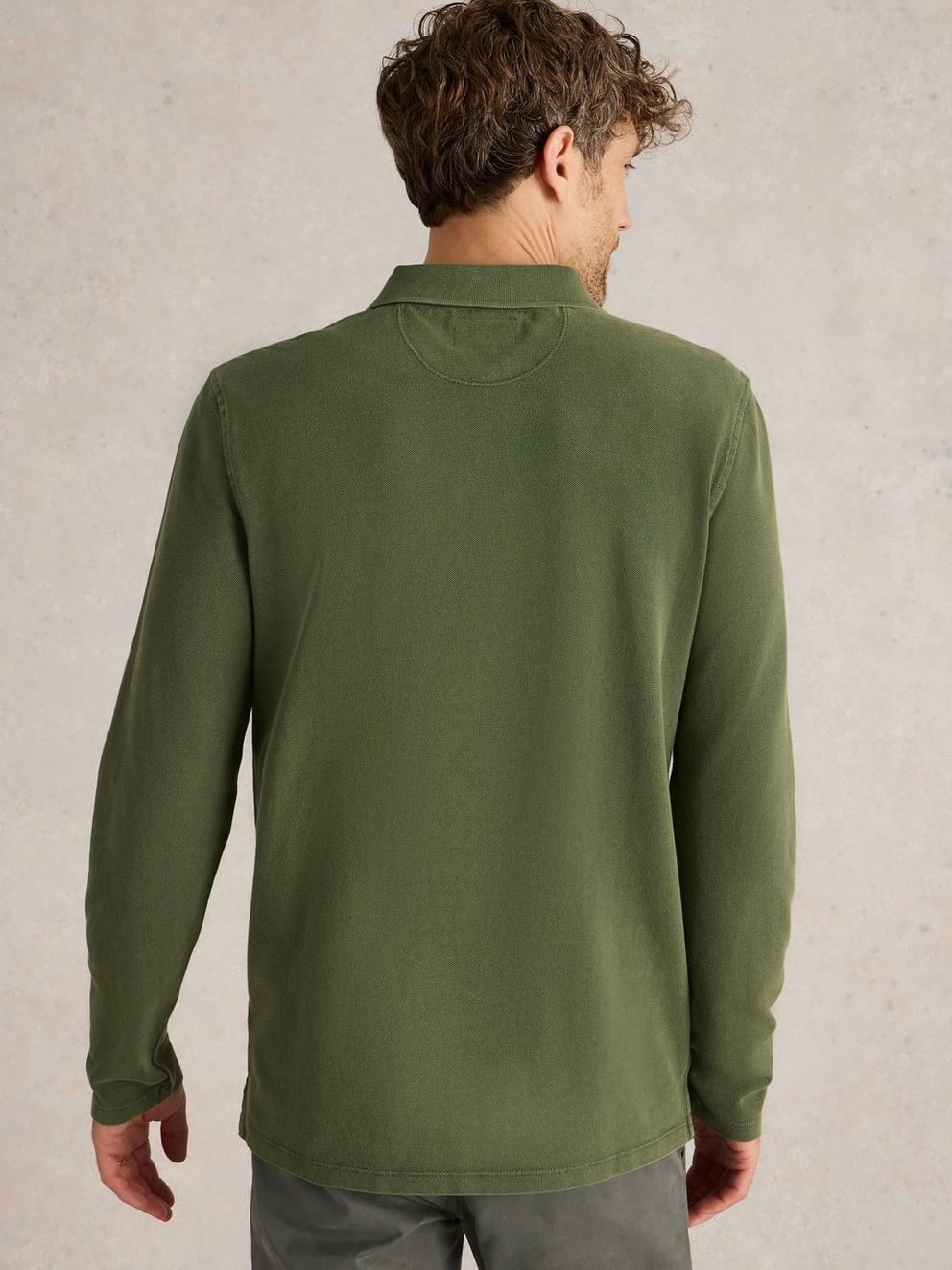 LS Utility Polo in JADE GRN - MODEL BACK