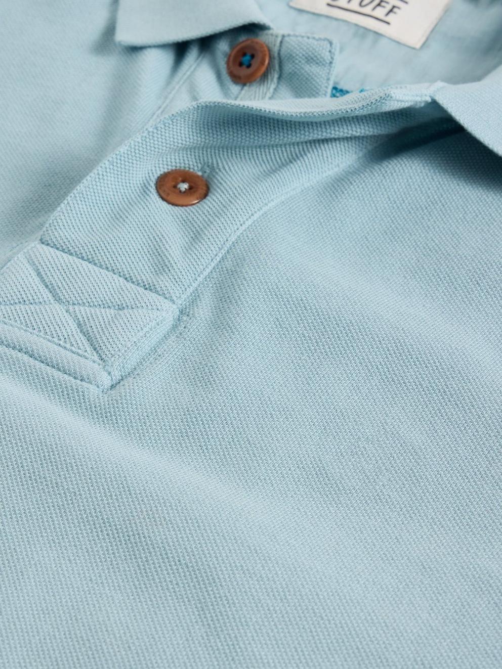 LS Utility Polo in LGT BLUE - FLAT DETAIL