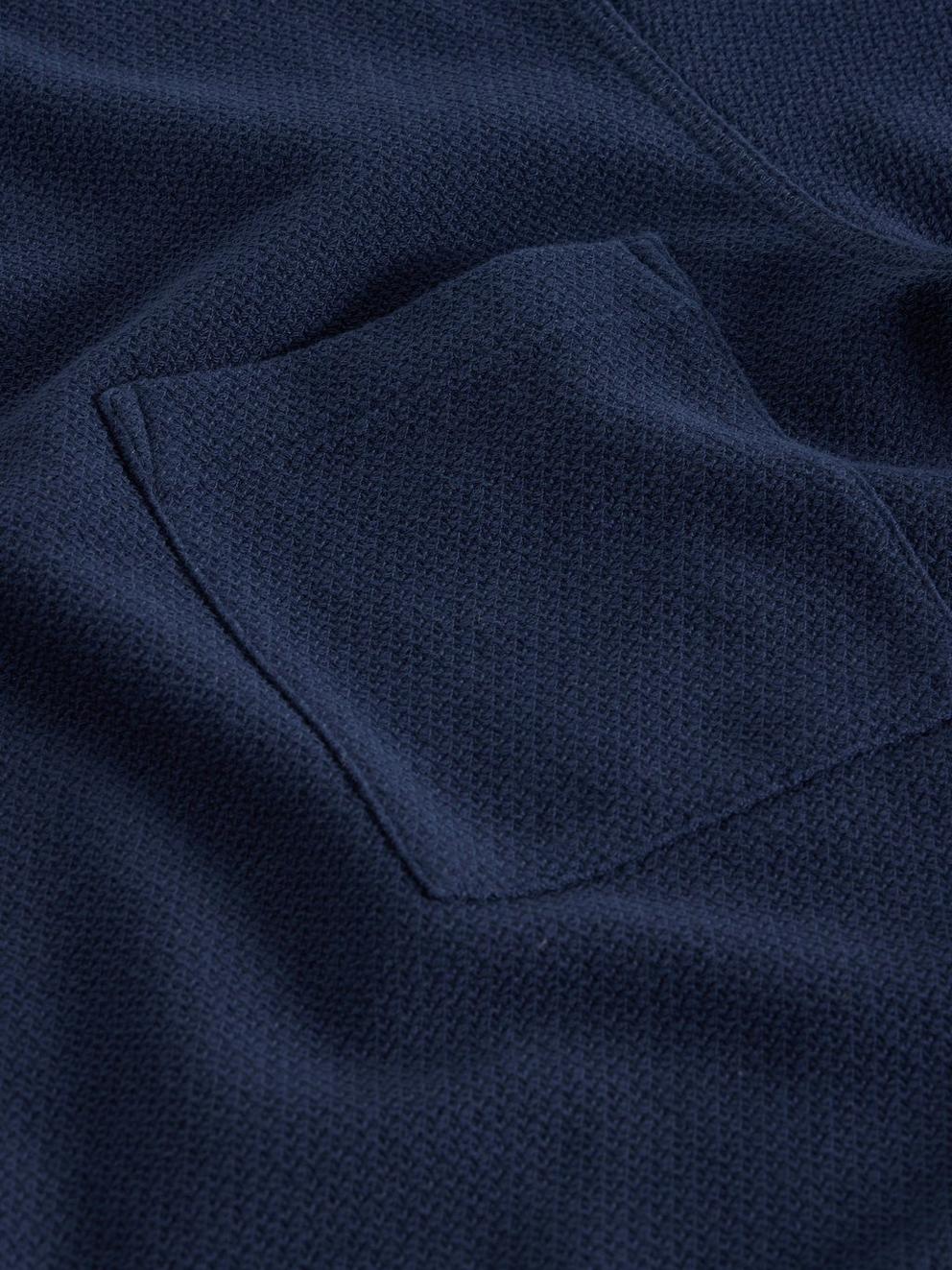 Tenby Textured SS Tee in DARK NAVY - FLAT DETAIL