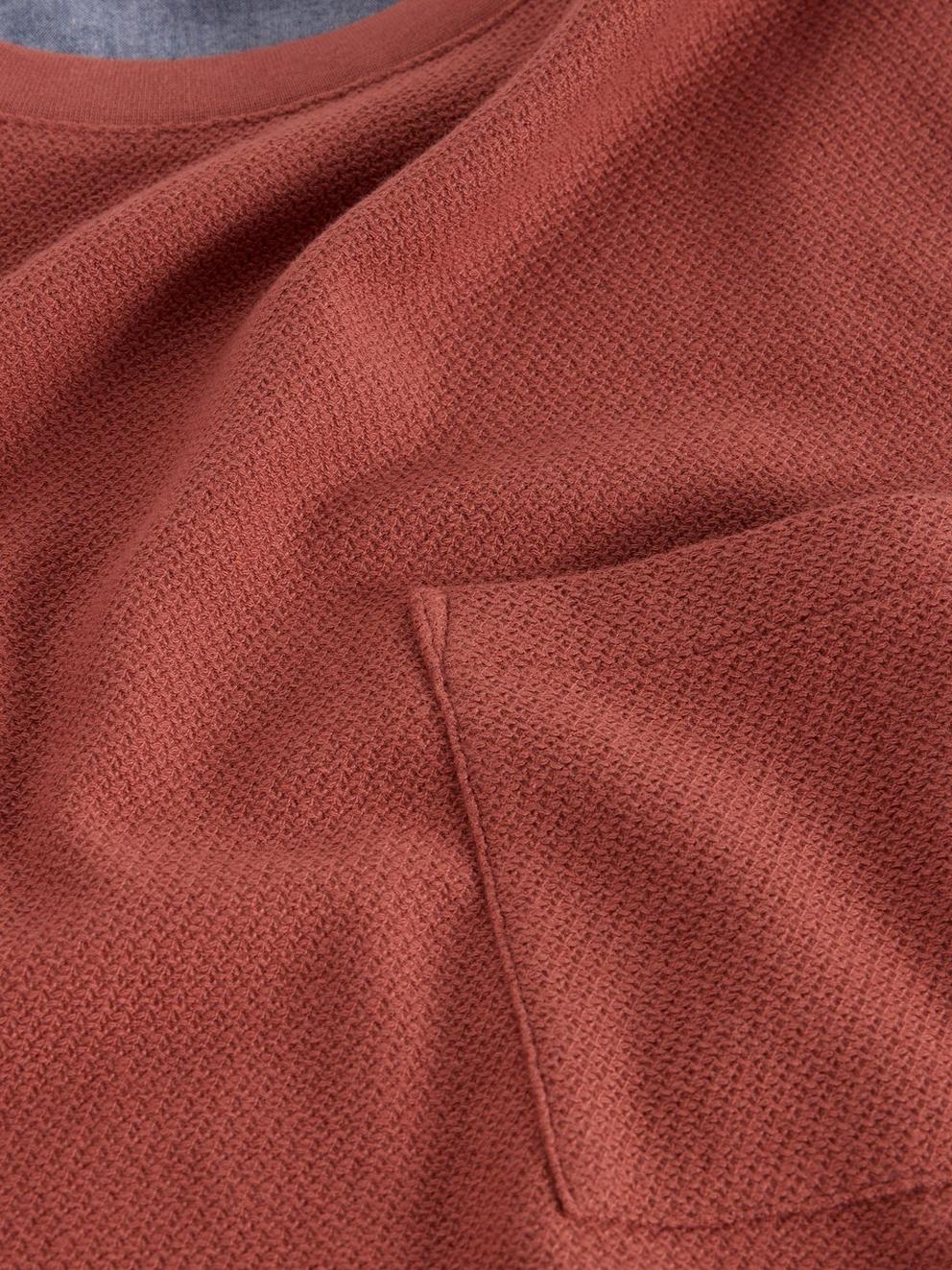 Tenby Textured SS Tee in DEEP PINK - FLAT DETAIL