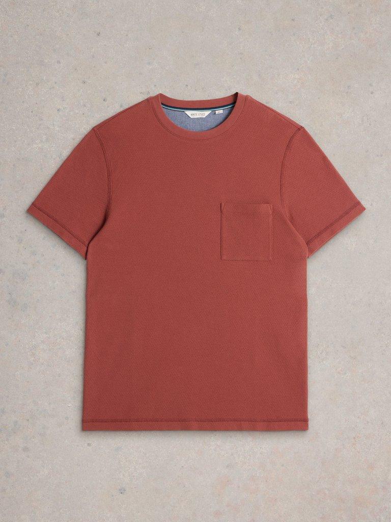 Tenby Textured SS Tee in DEEP PINK - FLAT FRONT