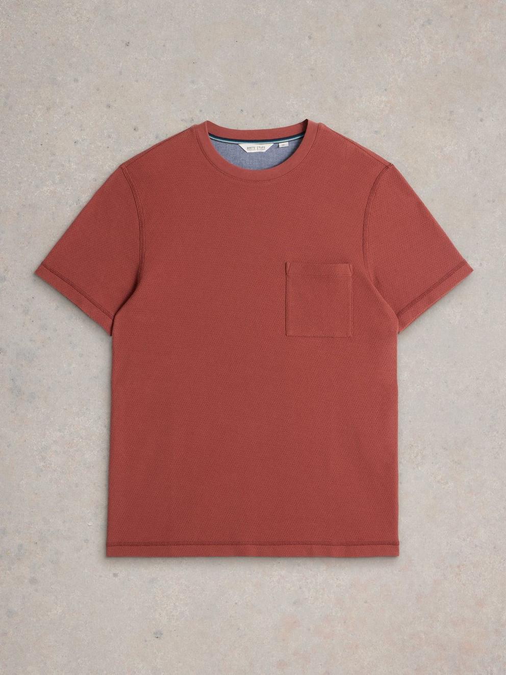 Tenby Textured SS Tee in DEEP PINK - FLAT FRONT