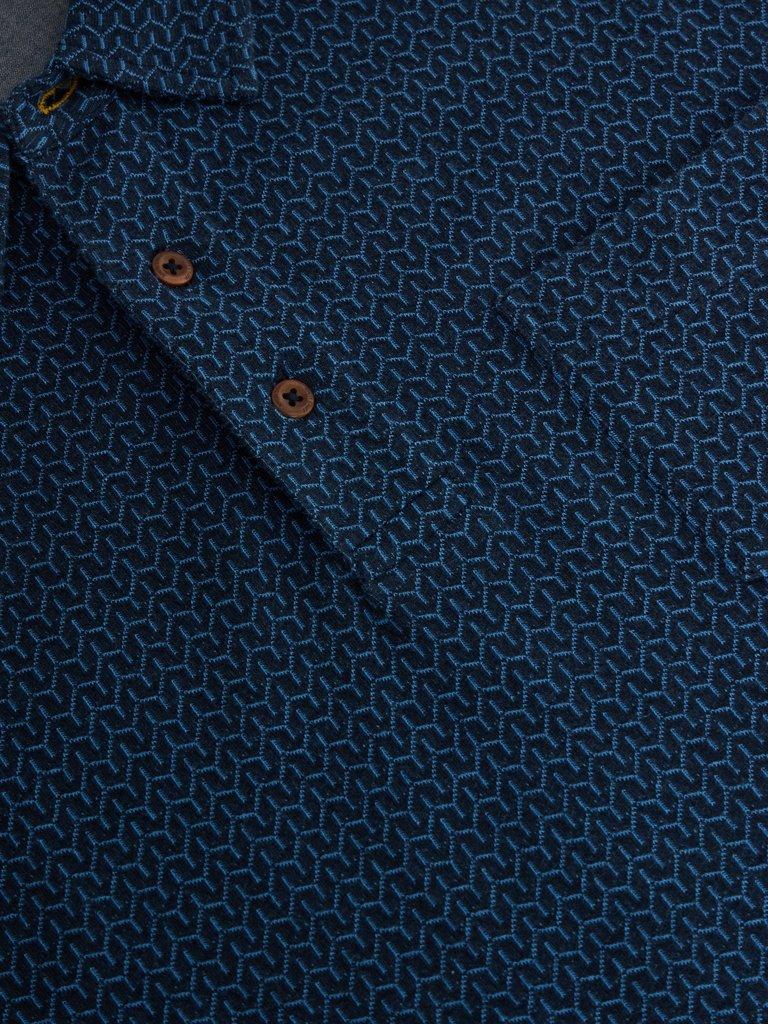 Jacquard Polo in DARK NAVY - FLAT DETAIL