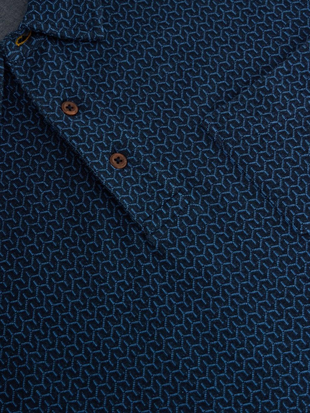 Jacquard Polo in DARK NAVY - FLAT DETAIL