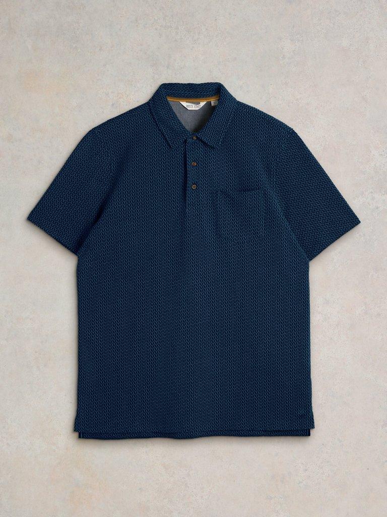Jacquard Polo in DARK NAVY - FLAT FRONT