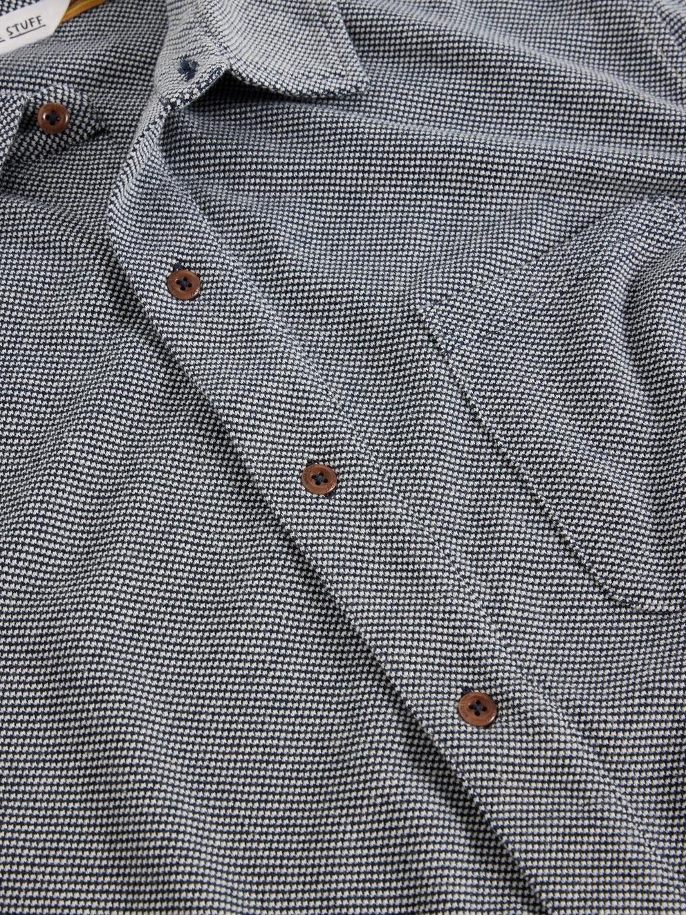 Pique Jersey Shirt in MID GREY - FLAT DETAIL