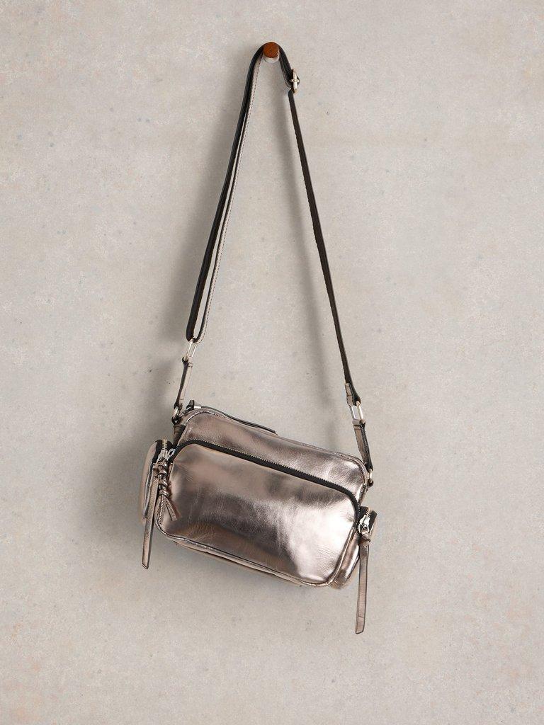 Lana Camera Bag in PEWTER MET - FLAT FRONT