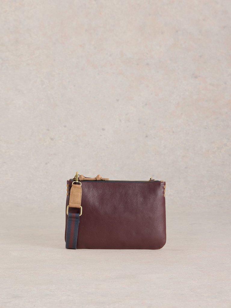 Connie Double Pouch Crossbody in COLOUR MET - MODEL FRONT