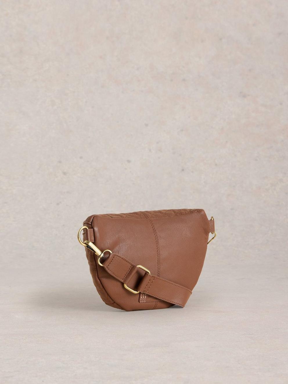 Mini Sebby Leather Sling Bag in MID TAN - FLAT BACK