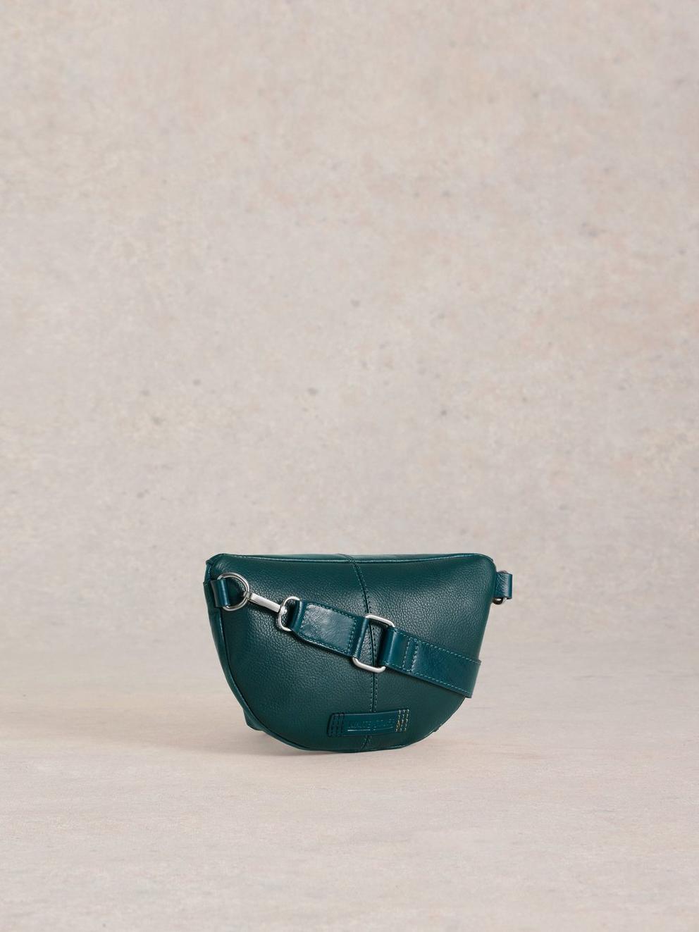 Mini Sebby Leather Sling Bag in MID TEAL - FLAT BACK