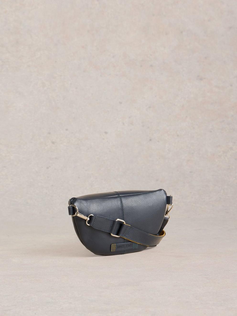 Mini Sebby Leather Sling Bag in NAVY MULTI - FLAT BACK
