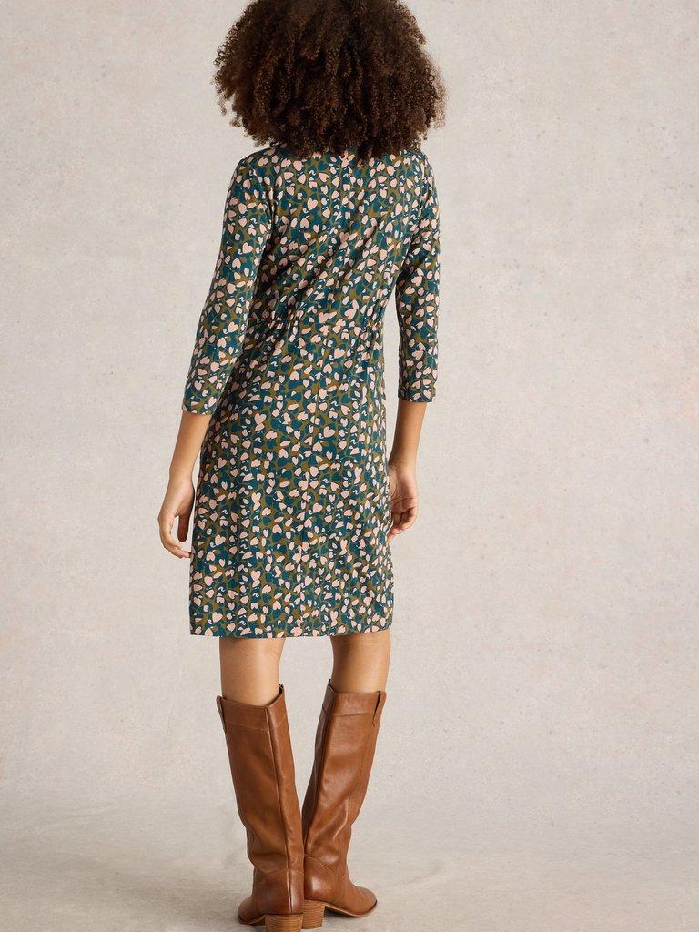 Tallie Jersey Dress in GREEN PR - MODEL BACK