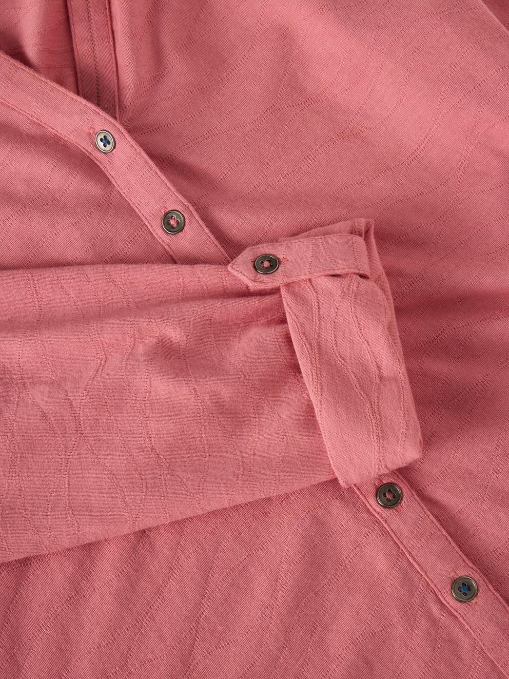 ANNIE TEXTURED SHIRT in DUS PINK - FLAT DETAIL