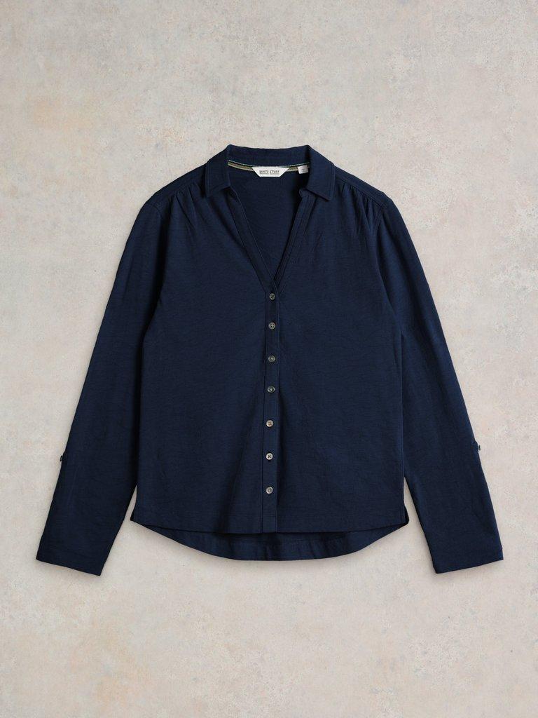 ANNIE TEXTURED SHIRT in FR NAVY - FLAT FRONT