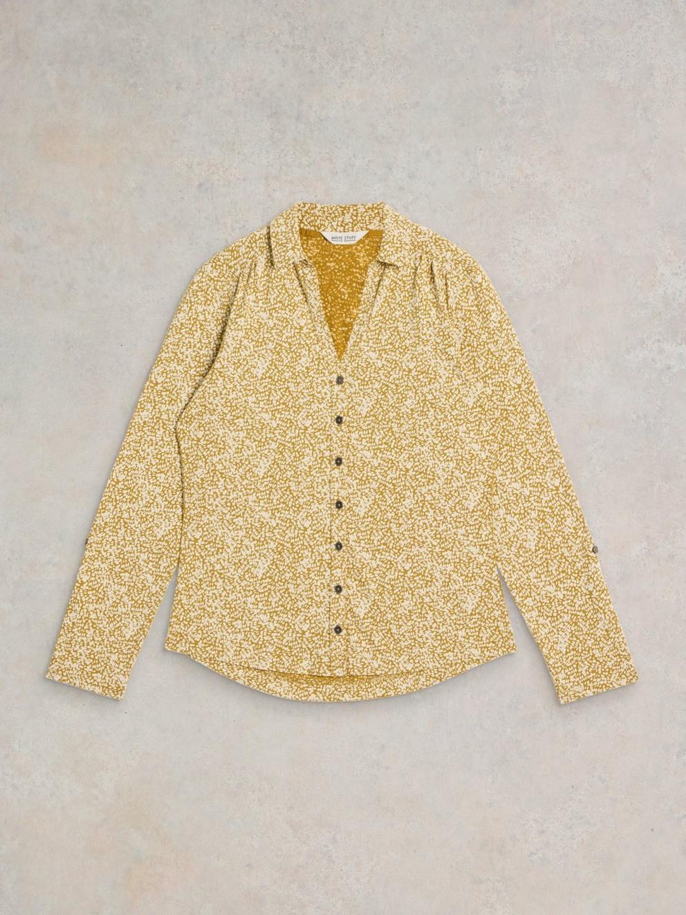 ANNIE LONG SLEEVE PRINTED SHIRT in CHART PR - FLAT FRONT
