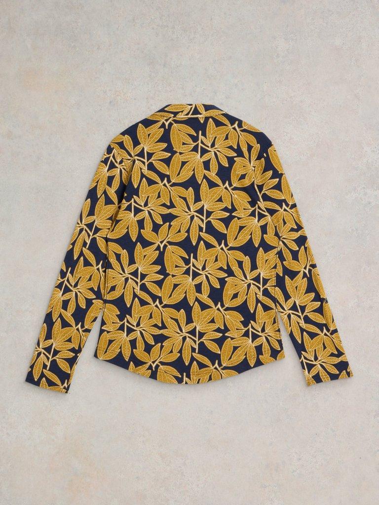 ANNIE LONG SLEEVE PRINTED SHIRT in NAVY PR - FLAT BACK