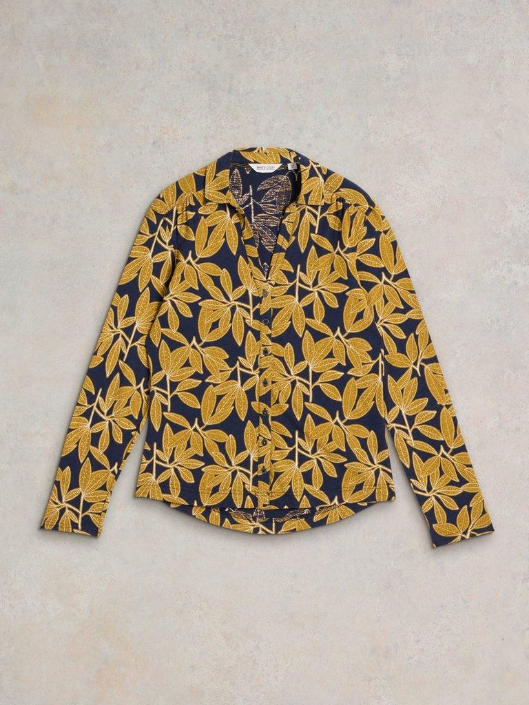 ANNIE LONG SLEEVE PRINTED SHIRT in NAVY PR - FLAT FRONT