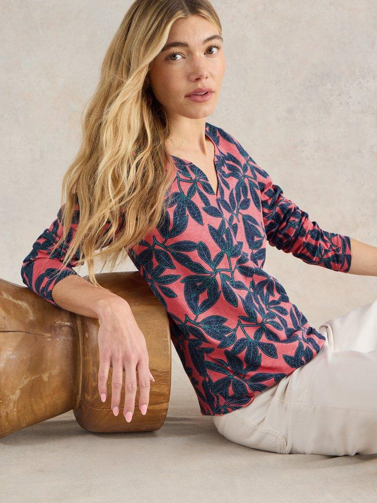 NELLY LONG SLEEVE TEE in CORAL PR - LIFESTYLE