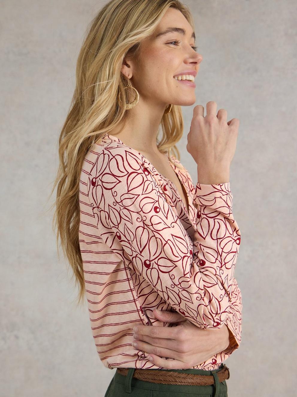 NELLY LONG SLEEVE TEE in PINK PR - LIFESTYLE