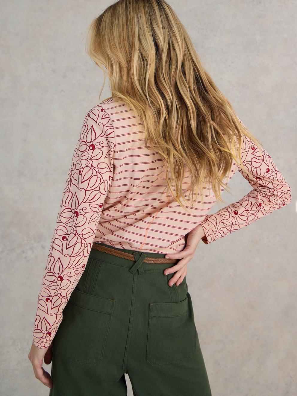 NELLY LONG SLEEVE TEE in PINK PR - MODEL BACK