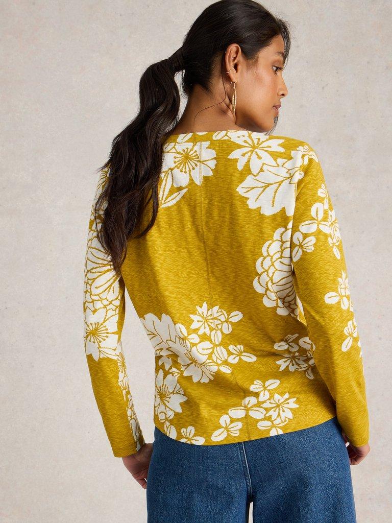 NELLY LONG SLEEVE TEE in YELLOW PR - MODEL BACK