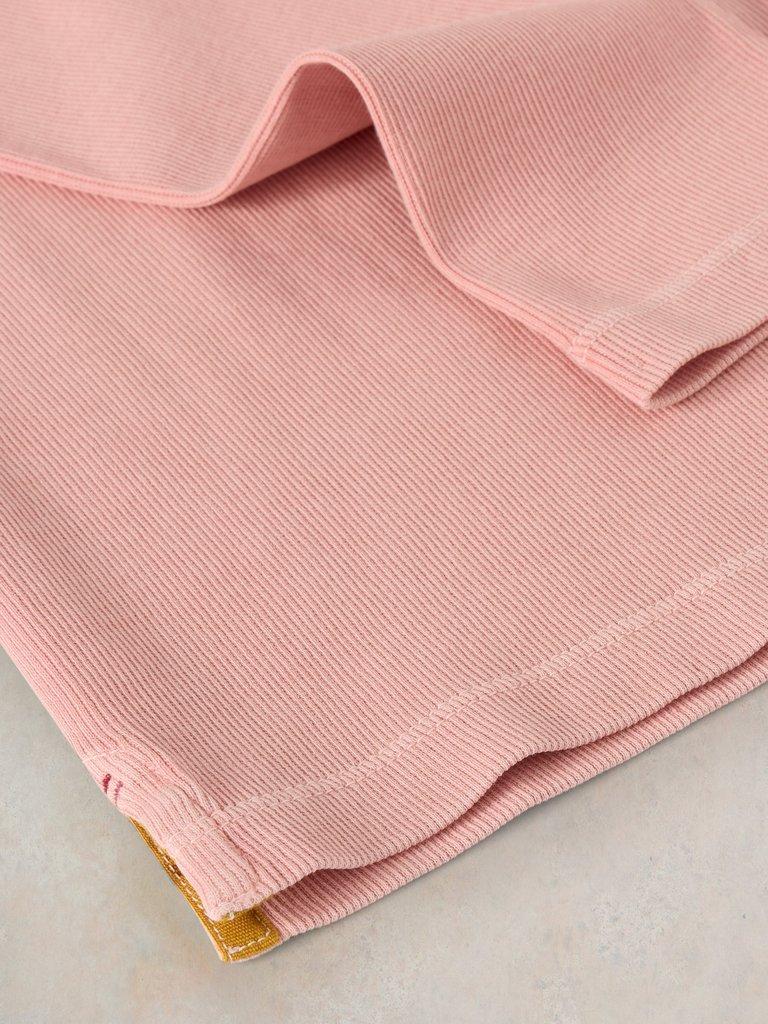SADIE LONG SLEEVE RIB TEE in DUS PINK - FLAT DETAIL
