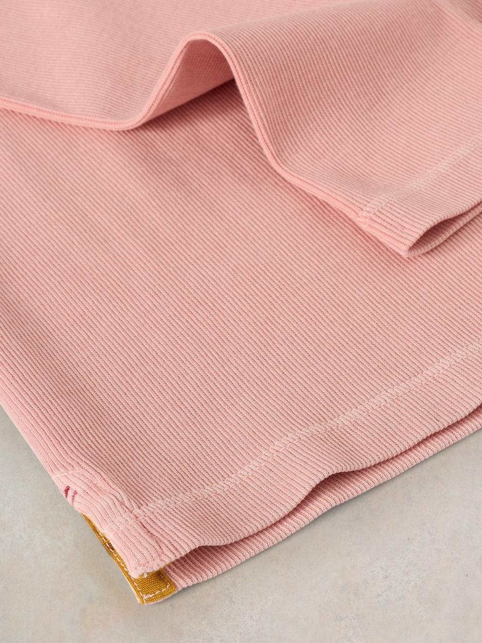 SADIE LONG SLEEVE RIB TEE in DUS PINK - FLAT DETAIL