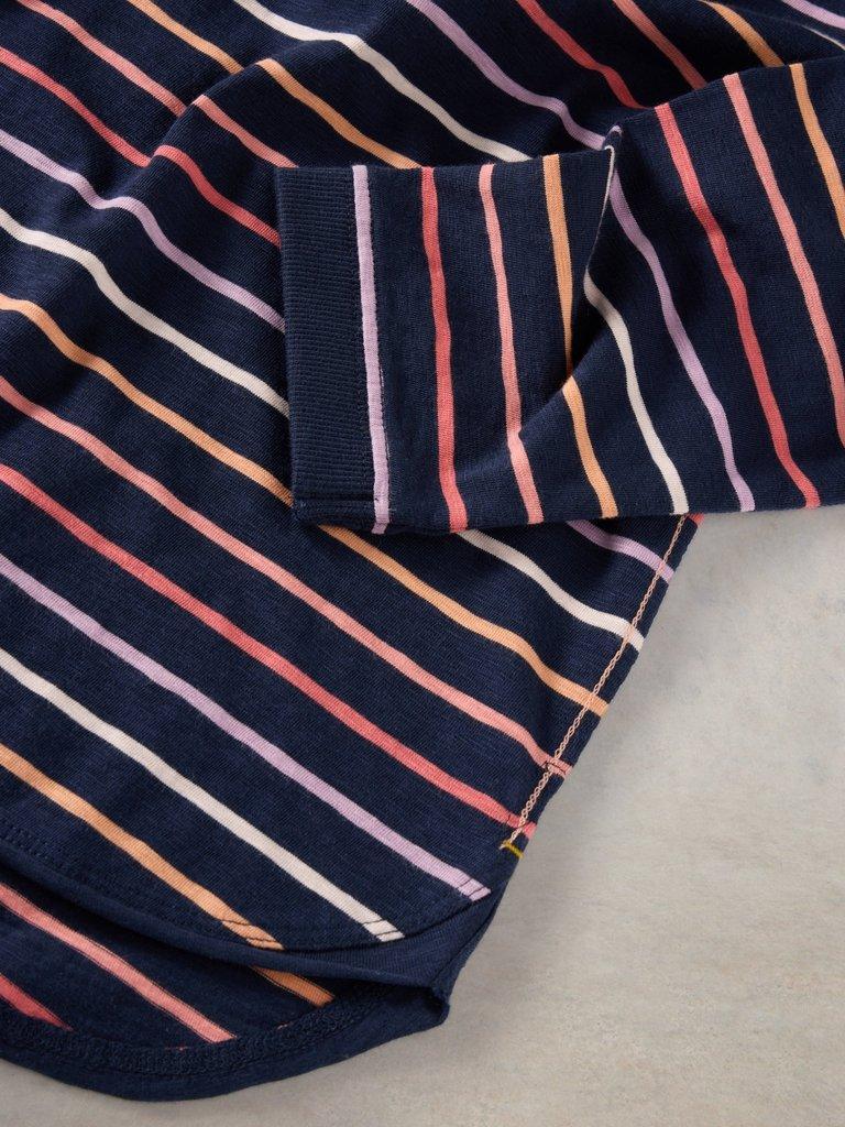 CLARA STRIPE LS TEE in NAVY MULTI - FLAT DETAIL