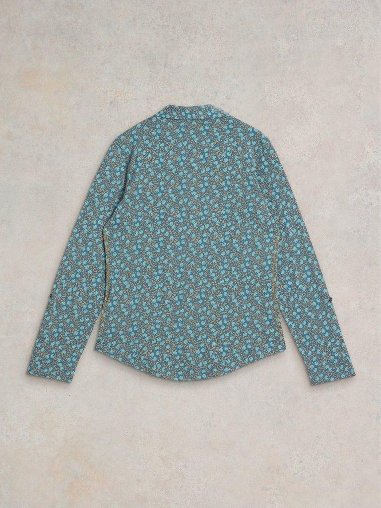 ANNIE JERSEY LONG SLEEVE SHIRT in TEAL PR - FLAT BACK