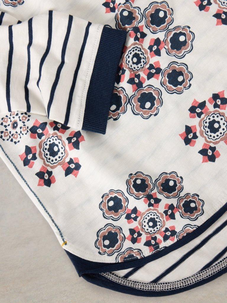 CLARA LONG SLEEVE TEE in NAT PR - FLAT DETAIL