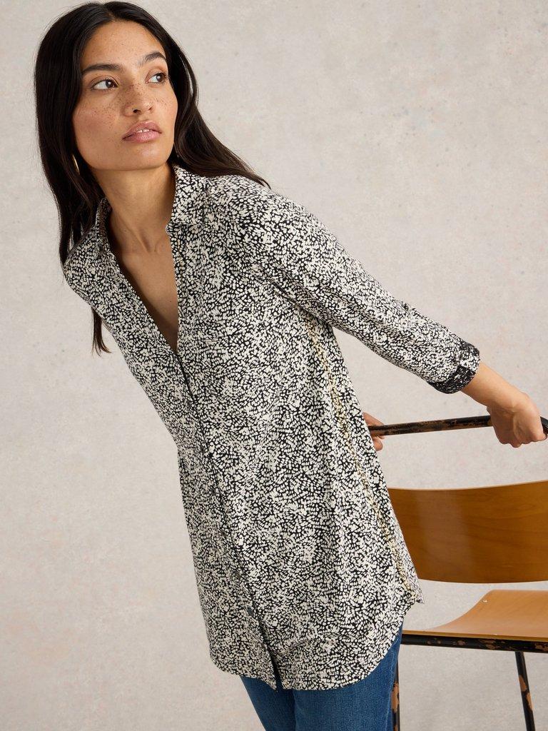 ANNIE LONGLINE SHIRT in BLK PR - LIFESTYLE