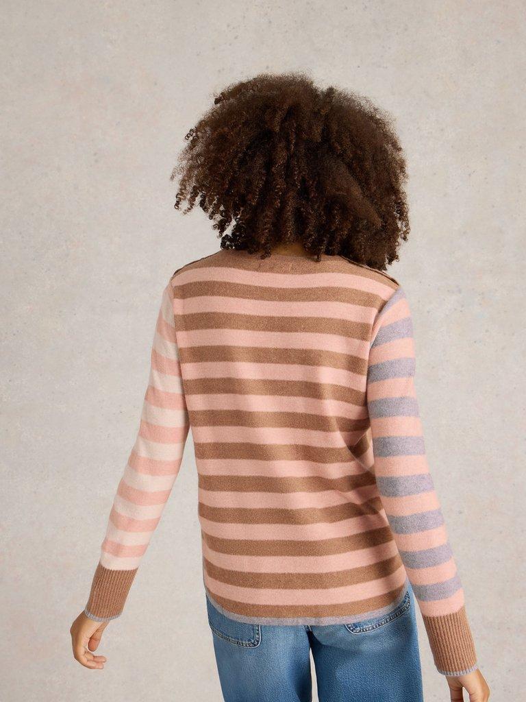 EMMA STRIPE JUMPER in PINK MLT - MODEL BACK