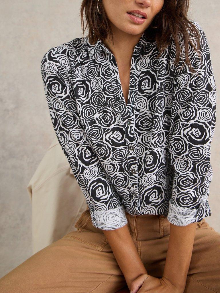 ANNIE COTTON SHIRT in BLACK PRINT | White Stuff