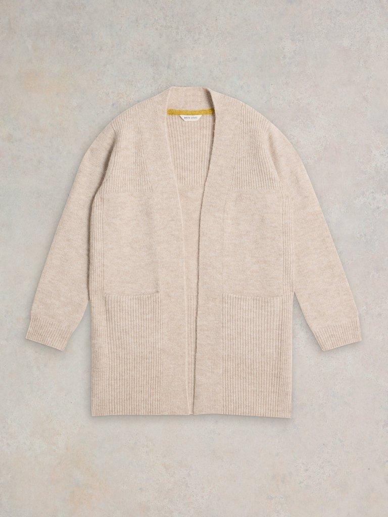 ERIN LONGLINE CARDI in LGT NAT - FLAT FRONT