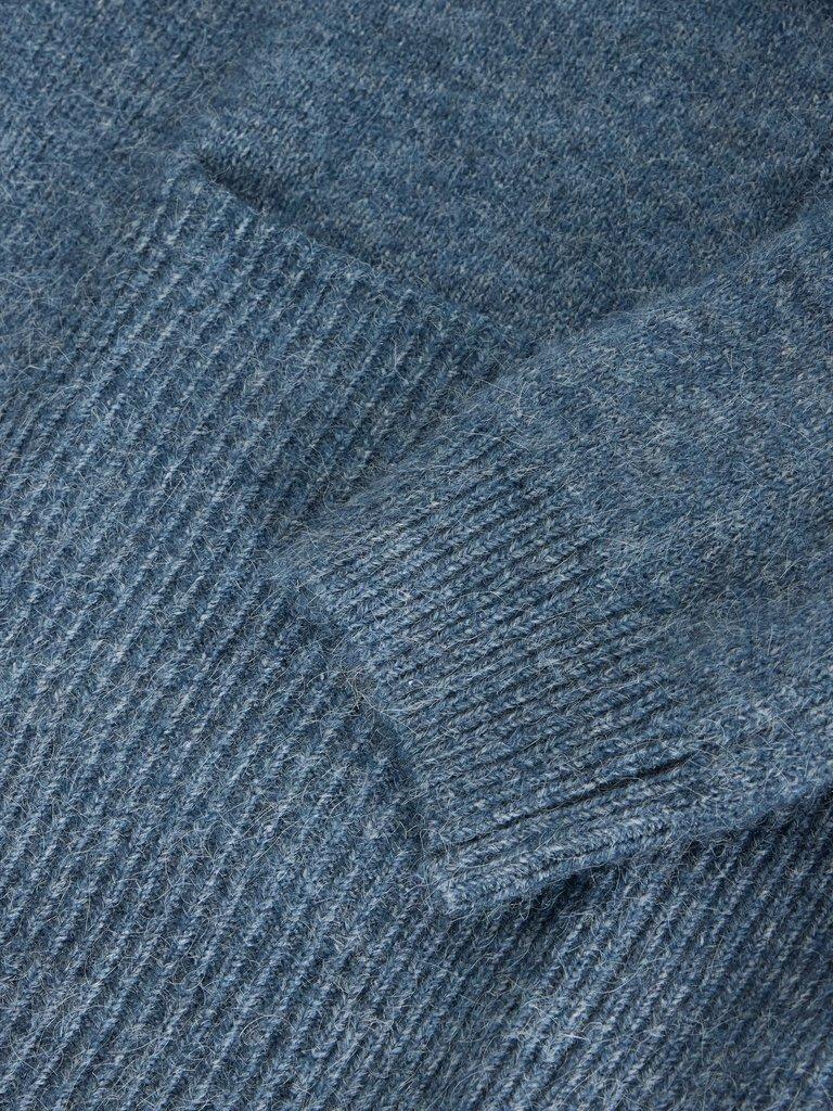 ERIN LONGLINE CARDI in MID BLUE - FLAT DETAIL