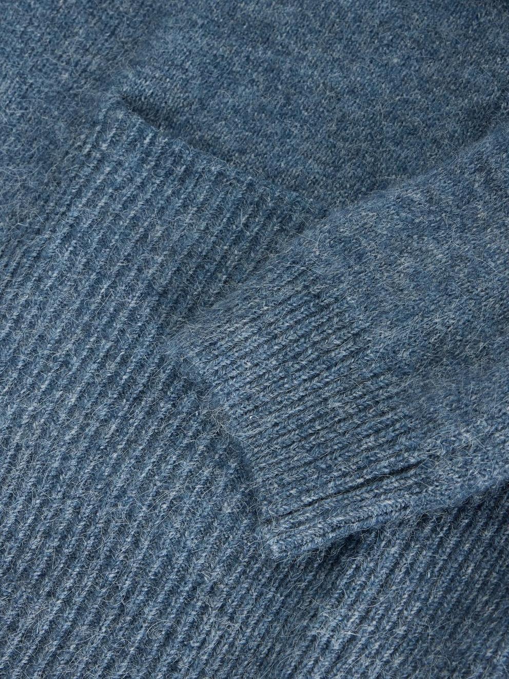 ERIN LONGLINE CARDI in MID BLUE - FLAT DETAIL