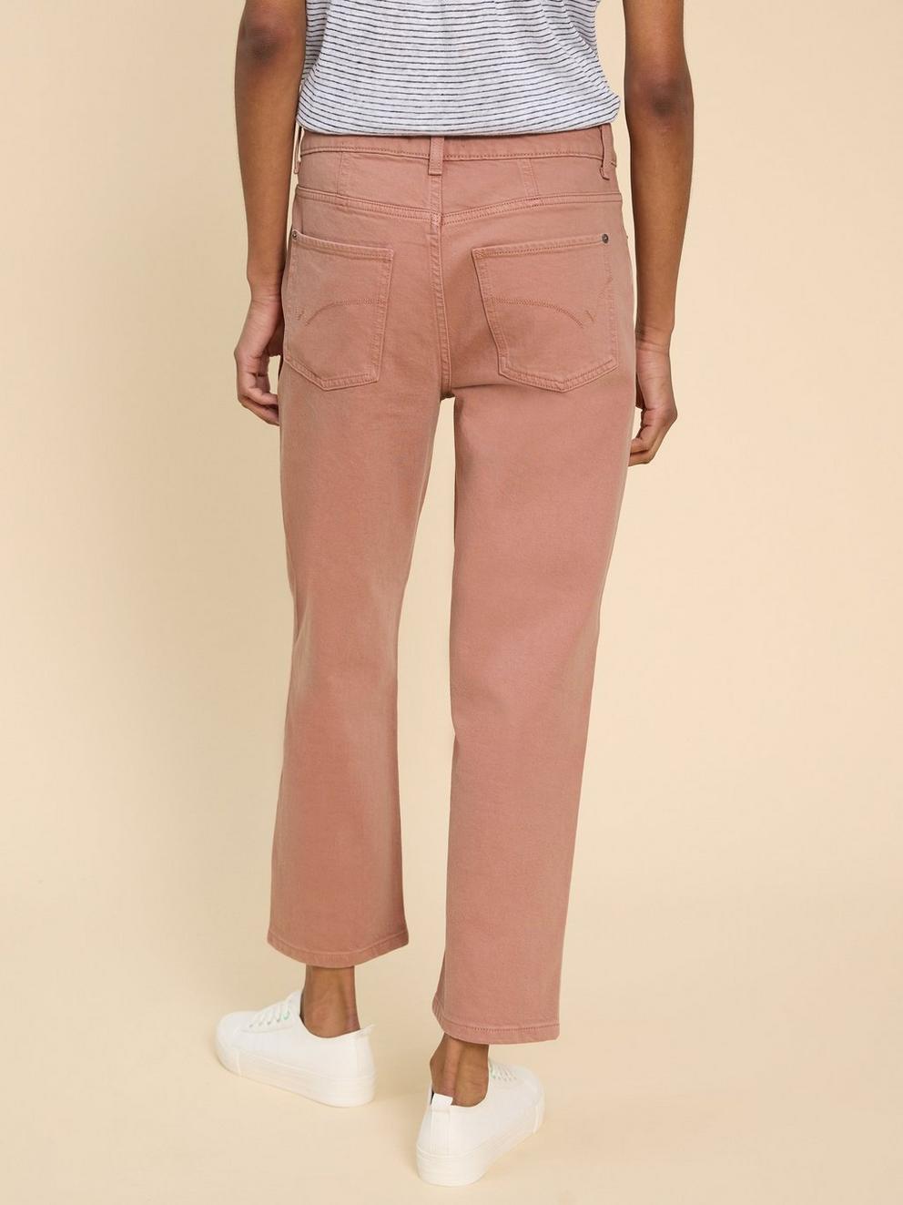 Charlie Straight Crop Jean in DUS PINK - MODEL BACK