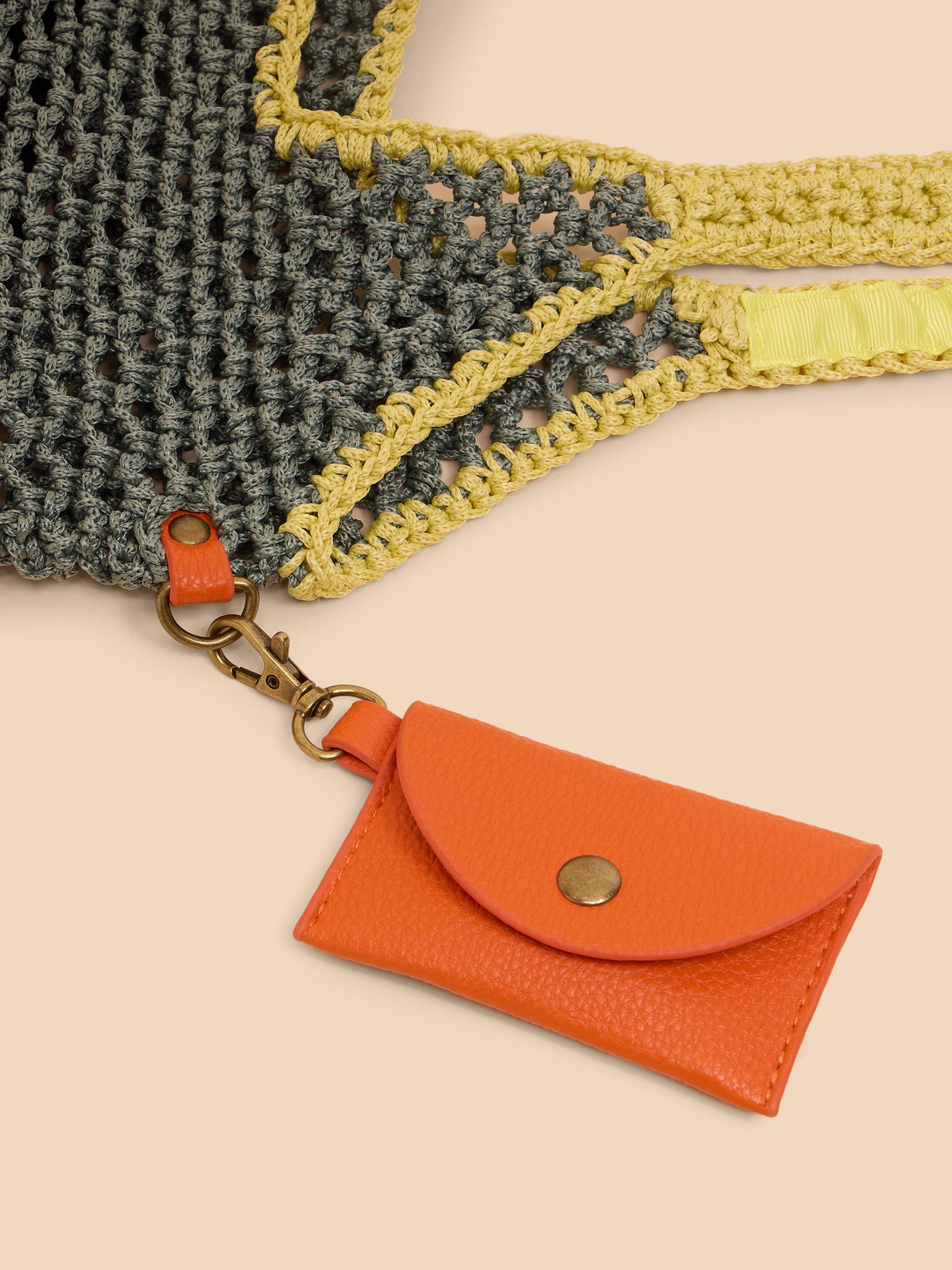 Christie Crochet Shopper in BLK MLT - FLAT DETAIL