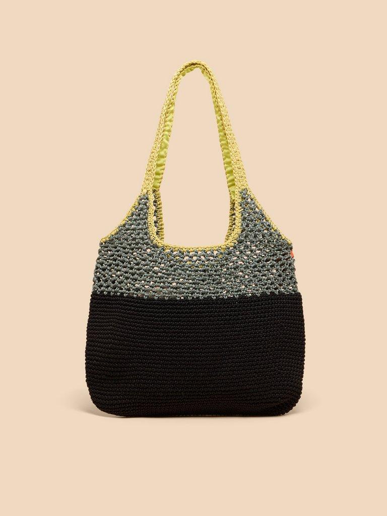 Christie Crochet Shopper in BLK MLT - LIFESTYLE